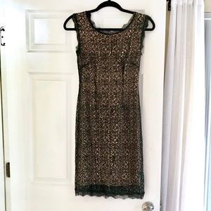 NWT Halston Heritage Black Lace & Sequin Dress